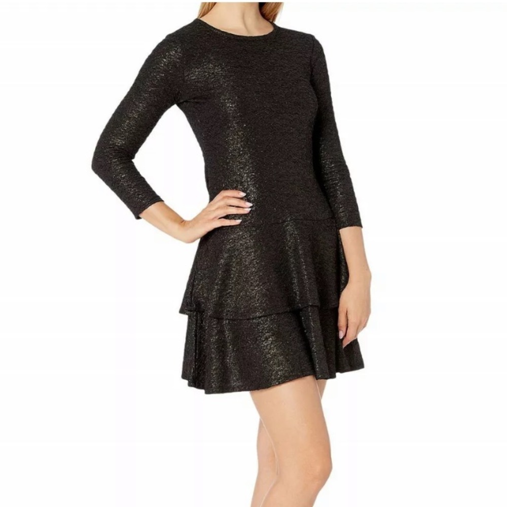 Michael Kors NWT black gold shimmer dress